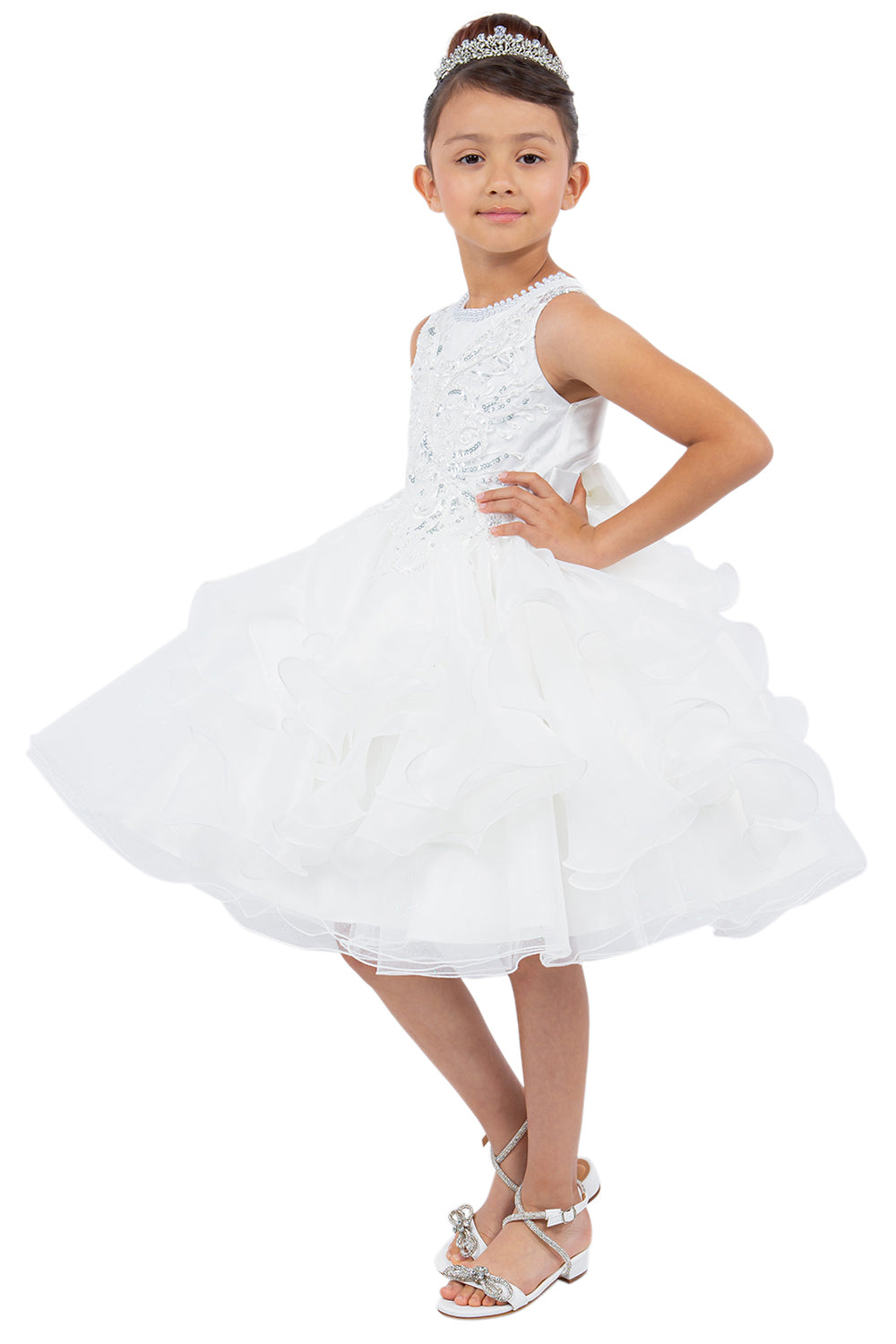 Cinderella Couture 9152 Sequin Lace Short A Line Flower Girl Dress