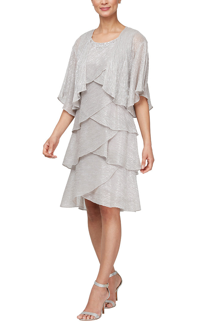 SL Fashions 9155215 Short Mother of the Bride Jacket Dress