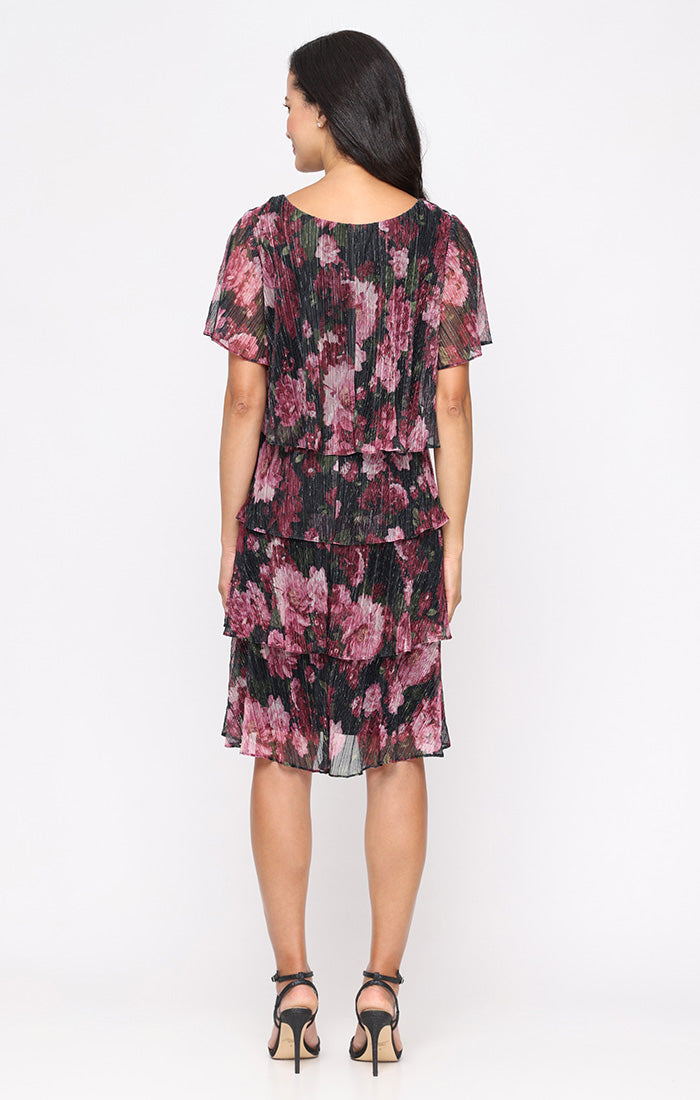 Cocktail Dresses Short Print Cocktail Dress Black Multi