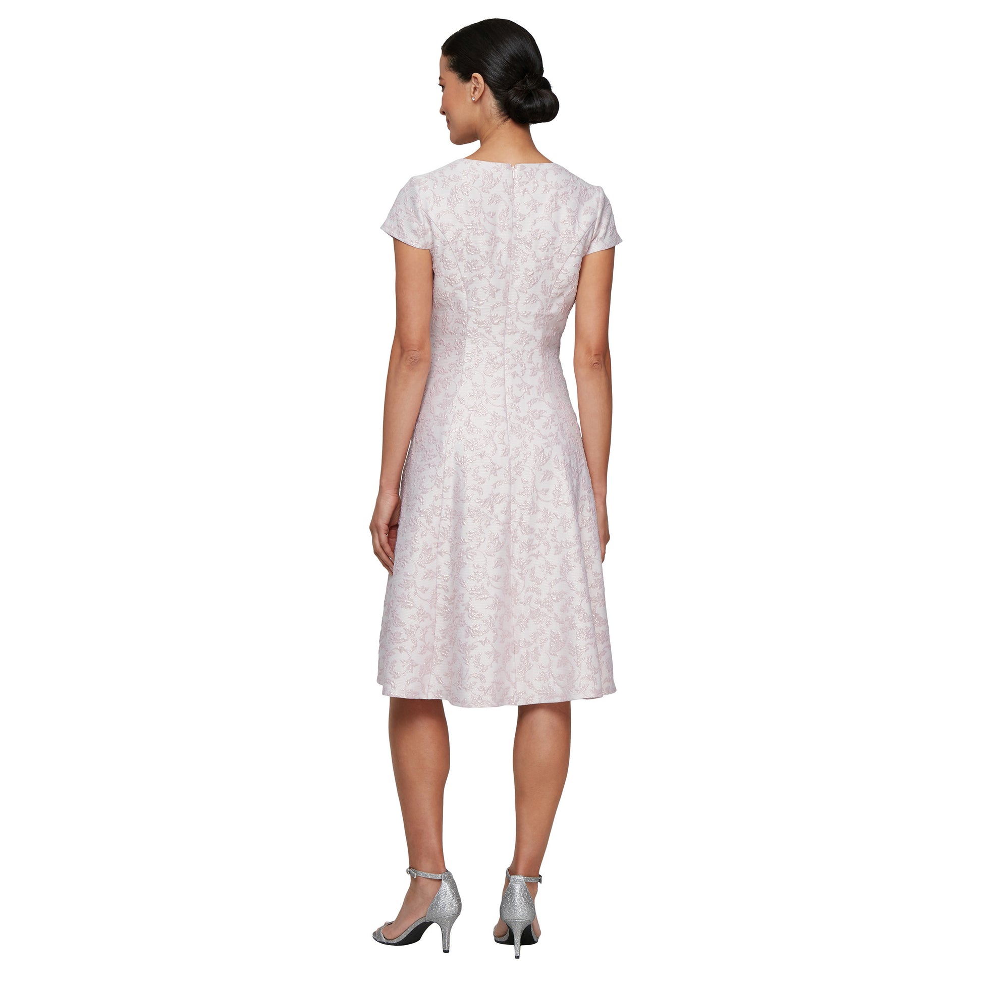 SL Fashions 9157101 A Line Metallic Short Mini Cocktail Dress