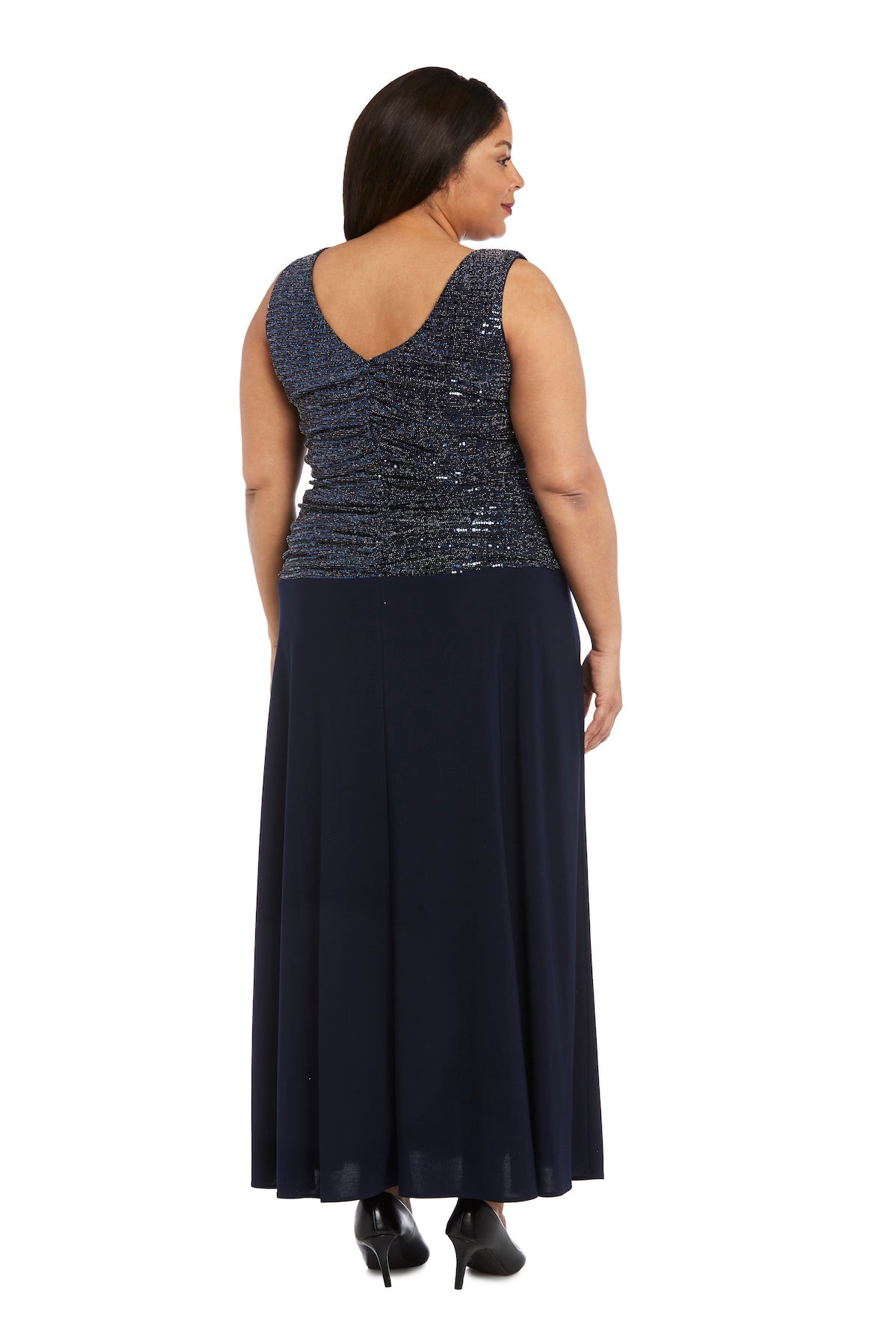 R&M Richards 9159W Long Plus Size Sequin Formal Dress