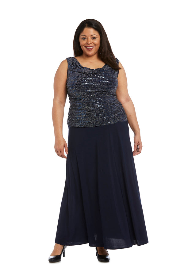 Long Plus Size Sequin Dress Formal R&M Richards 9159W