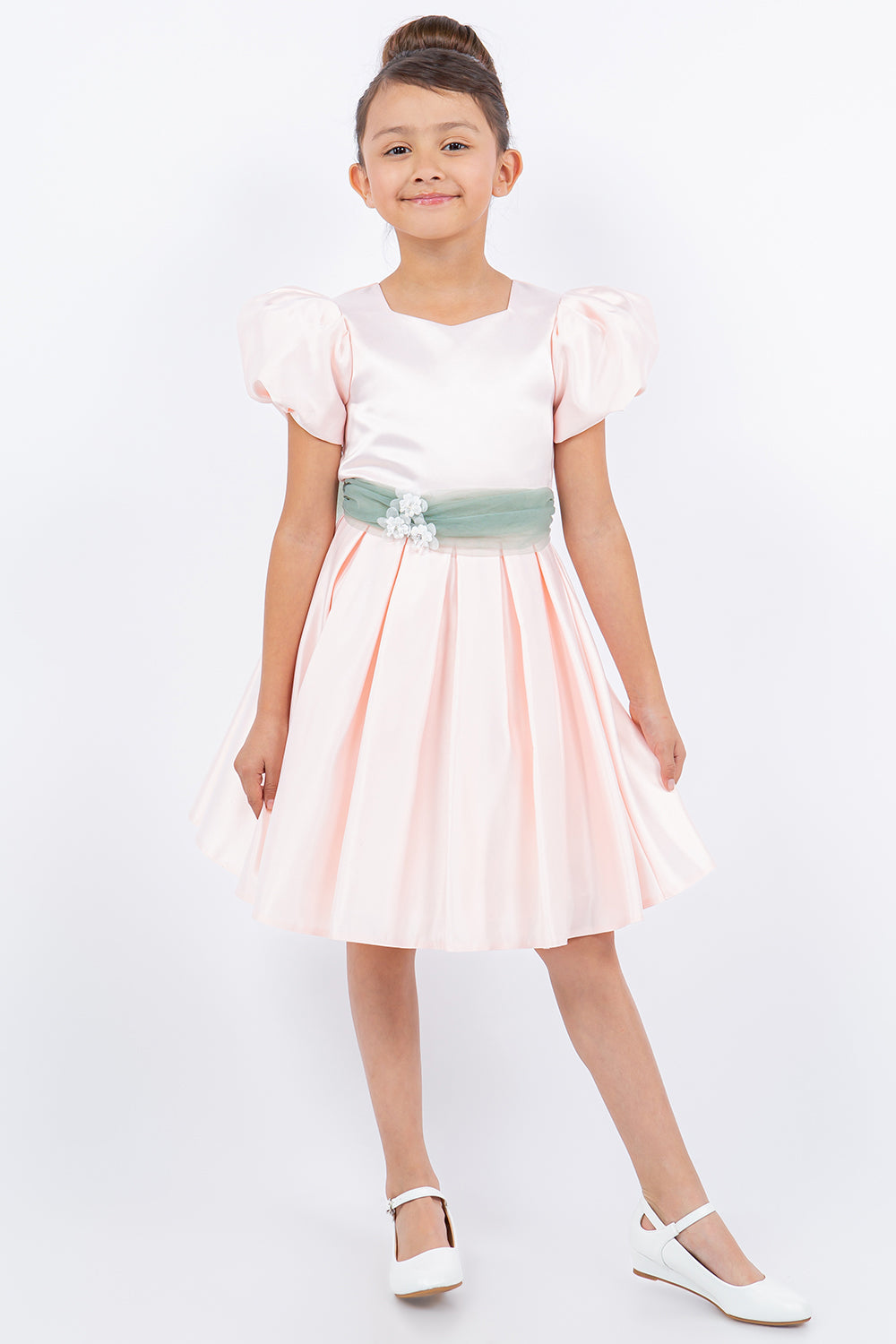 Cinderella Couture 9159 Short A Line Puff Sleeve Flower Girl Dress
