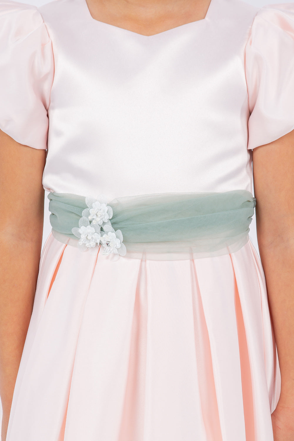 Cinderella Couture 9159 Short A Line Puff Sleeve Flower Girl Dress