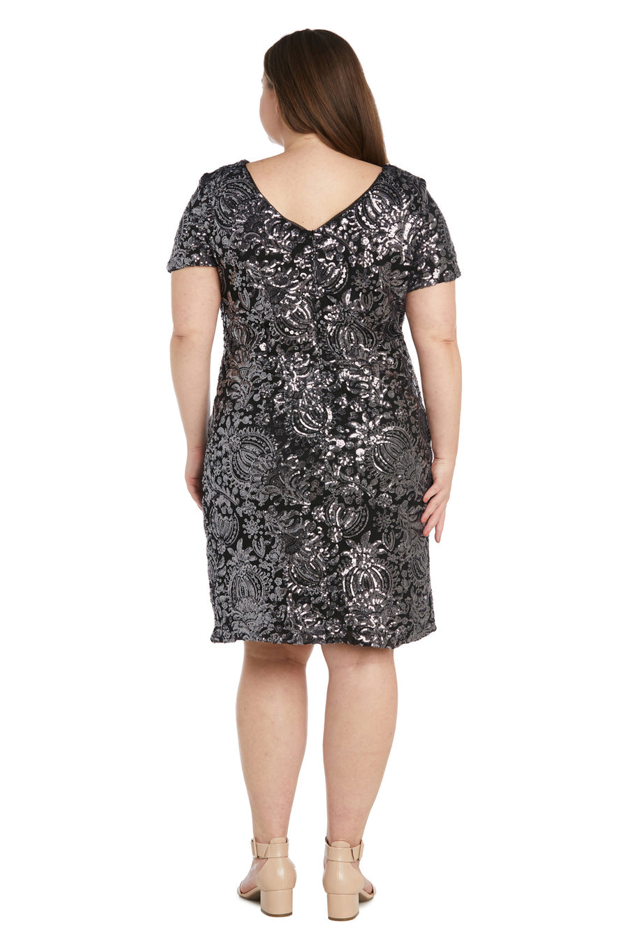 R&M Richards 9161W Plus Size Sequin Cocktail Dress