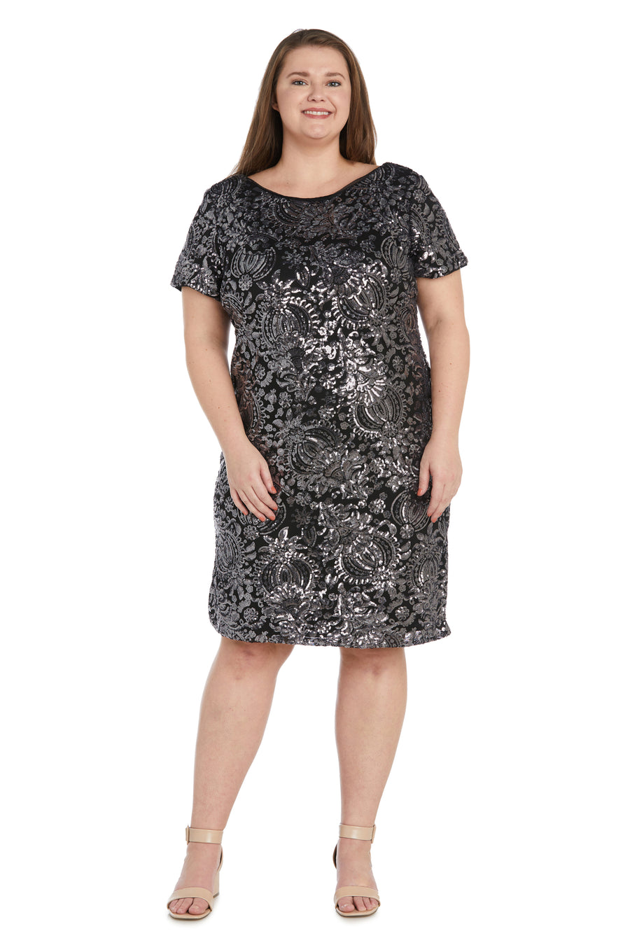 R&M Richards 9161W Plus Size Sequin Cocktail Dress