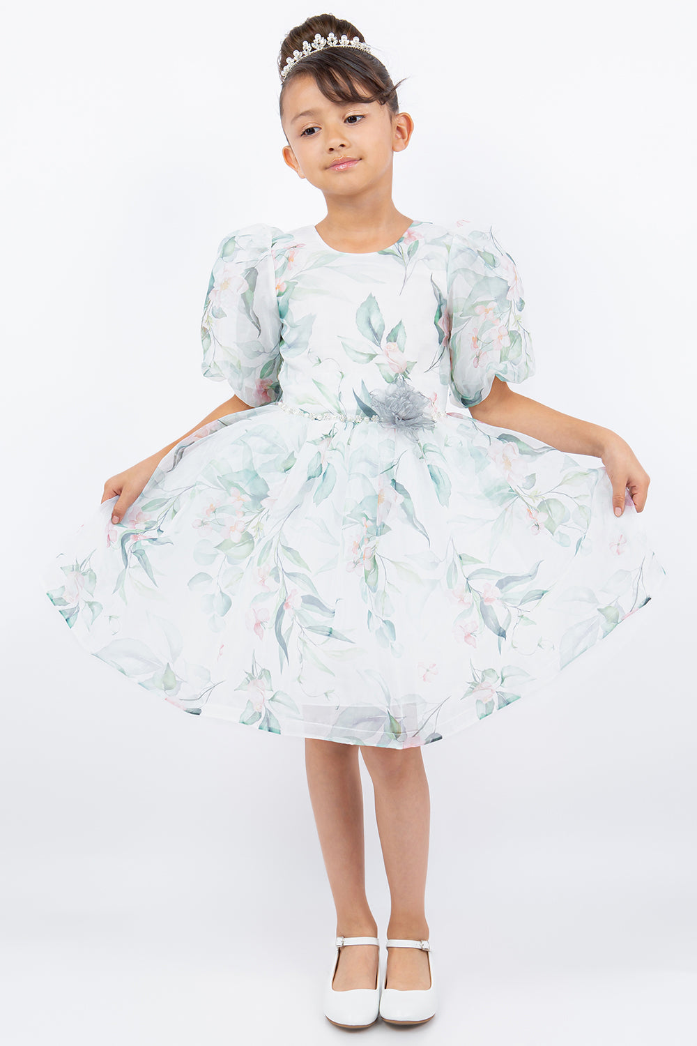 Cinderella Couture 9162 Short Floral Print A Line Flower Girl Dress