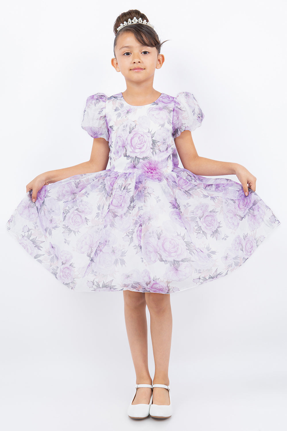 Cinderella Couture 9163 Short Floral Print Flower Girl Dress