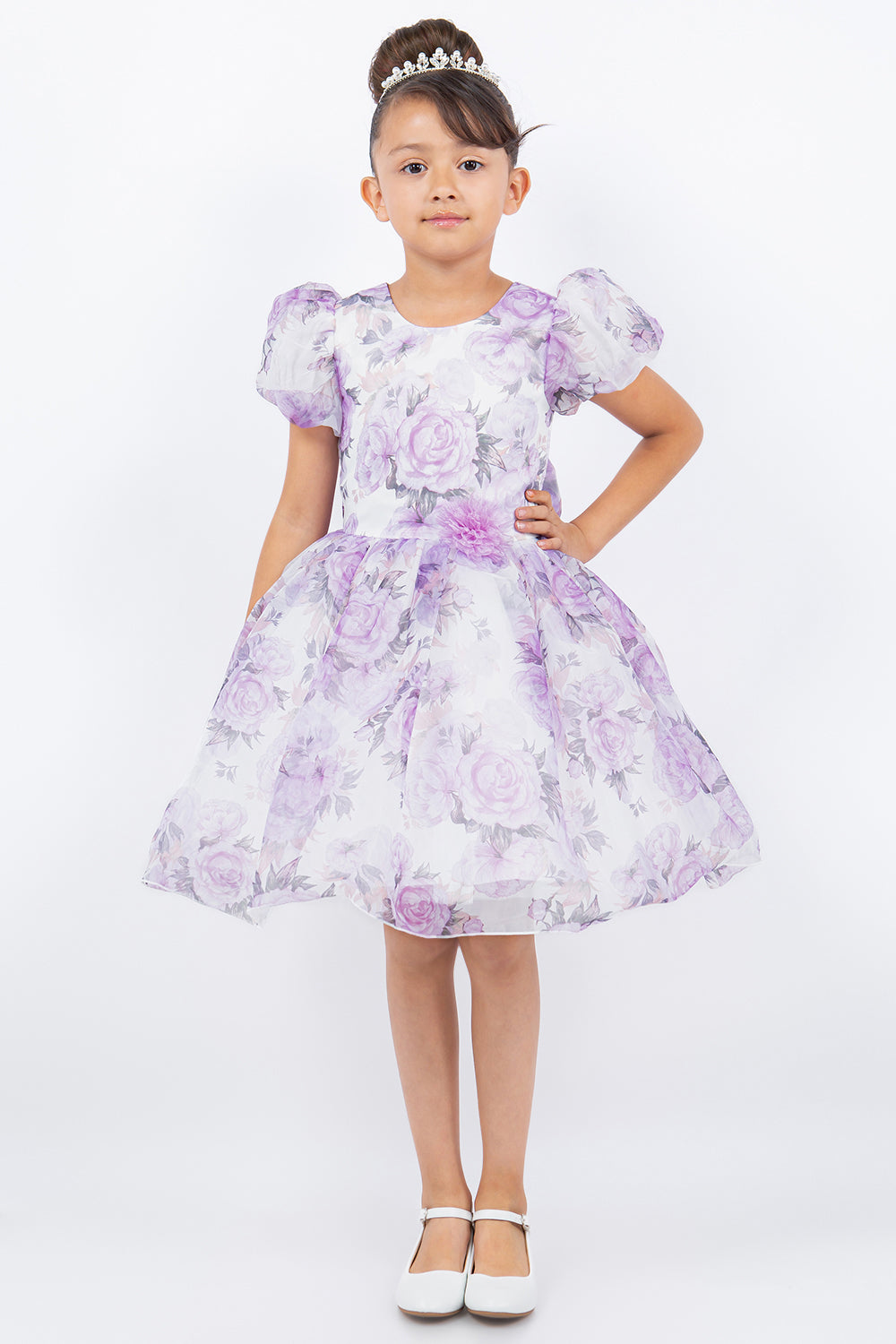 Cinderella Couture 9163 Short Floral Print Flower Girl Dress