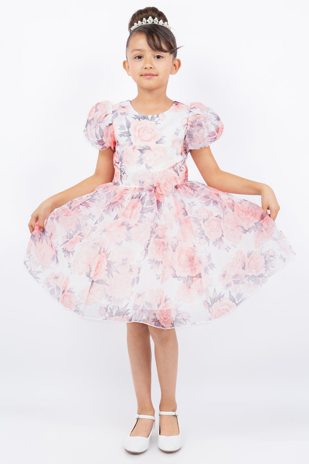 Cinderella Couture 9163 Short Floral Print Flower Girl Dress