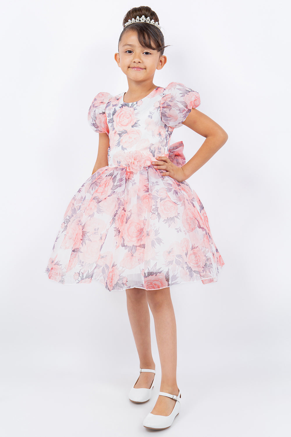 Cinderella Couture 9163 Short Floral Print Flower Girl Dress