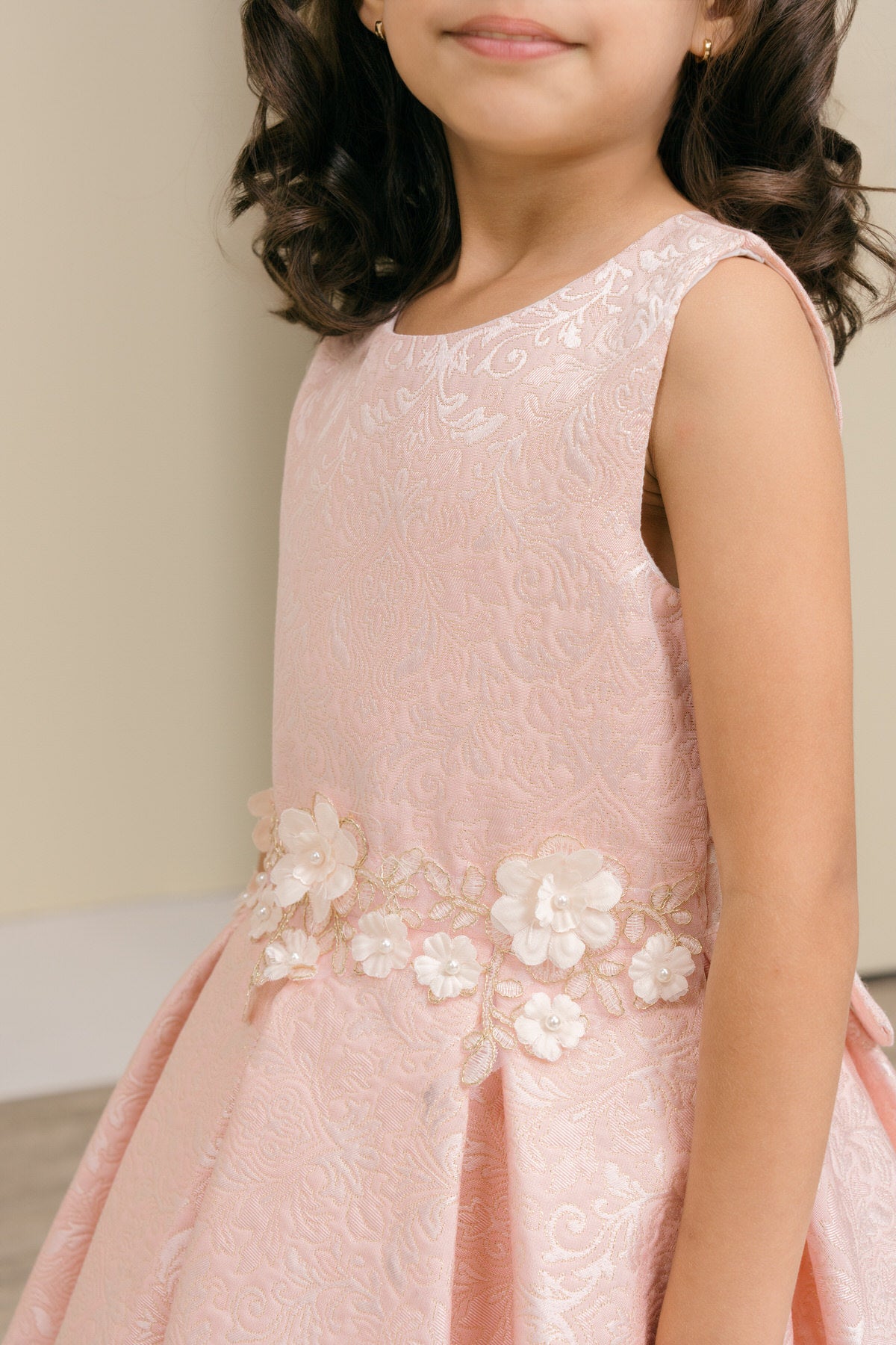 Flower Girl Dresses 3D Floral Print A Line Flower Girl Dress Pink