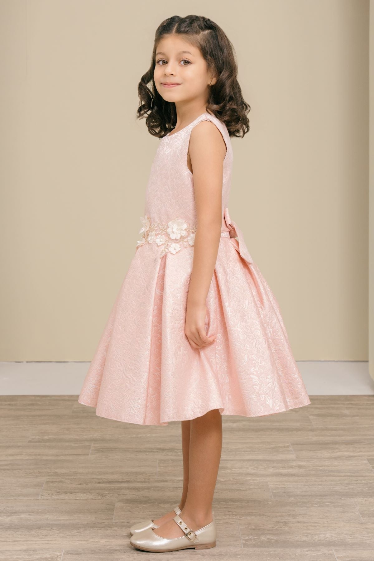 Flower Girl Dresses 3D Floral Print A Line Flower Girl Dress Pink