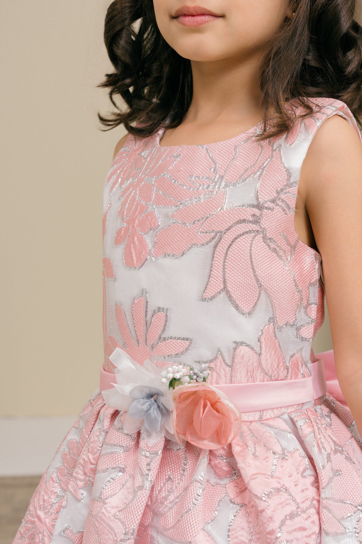 Flower Girl Dresses 3D Floral A Line Print Short Flower Girl Dress Pink
