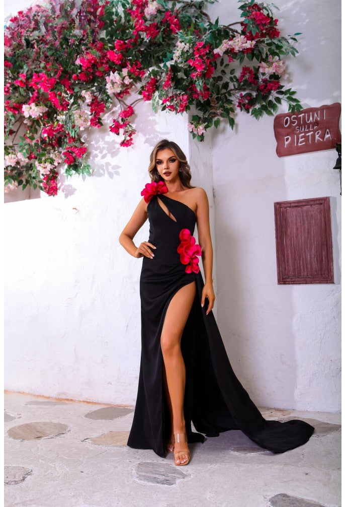 Terani Couture 251P4530 Long Fitted Formal 3D Floral Prom Dress