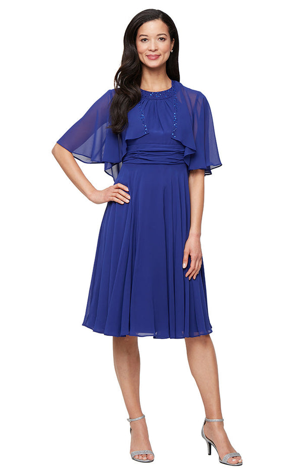 SL Fashions 9170733 Short A Line Cocktail Knee Length Dress