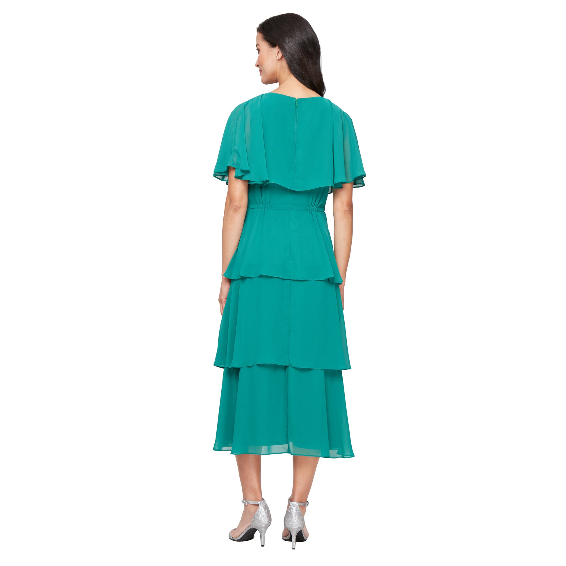 SL Fashions 9170738 Midi Tiered Formal Mother of the Bride Dress
