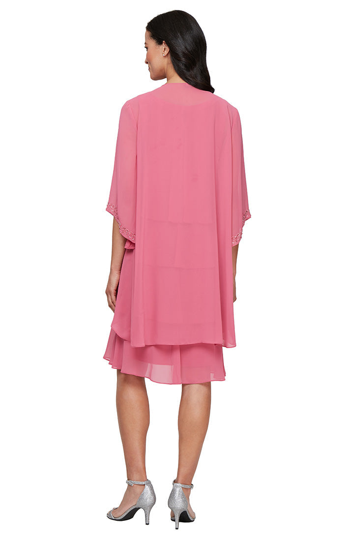 SL Fashions 917074 Ruffle Short Cocktail Jacket Dress