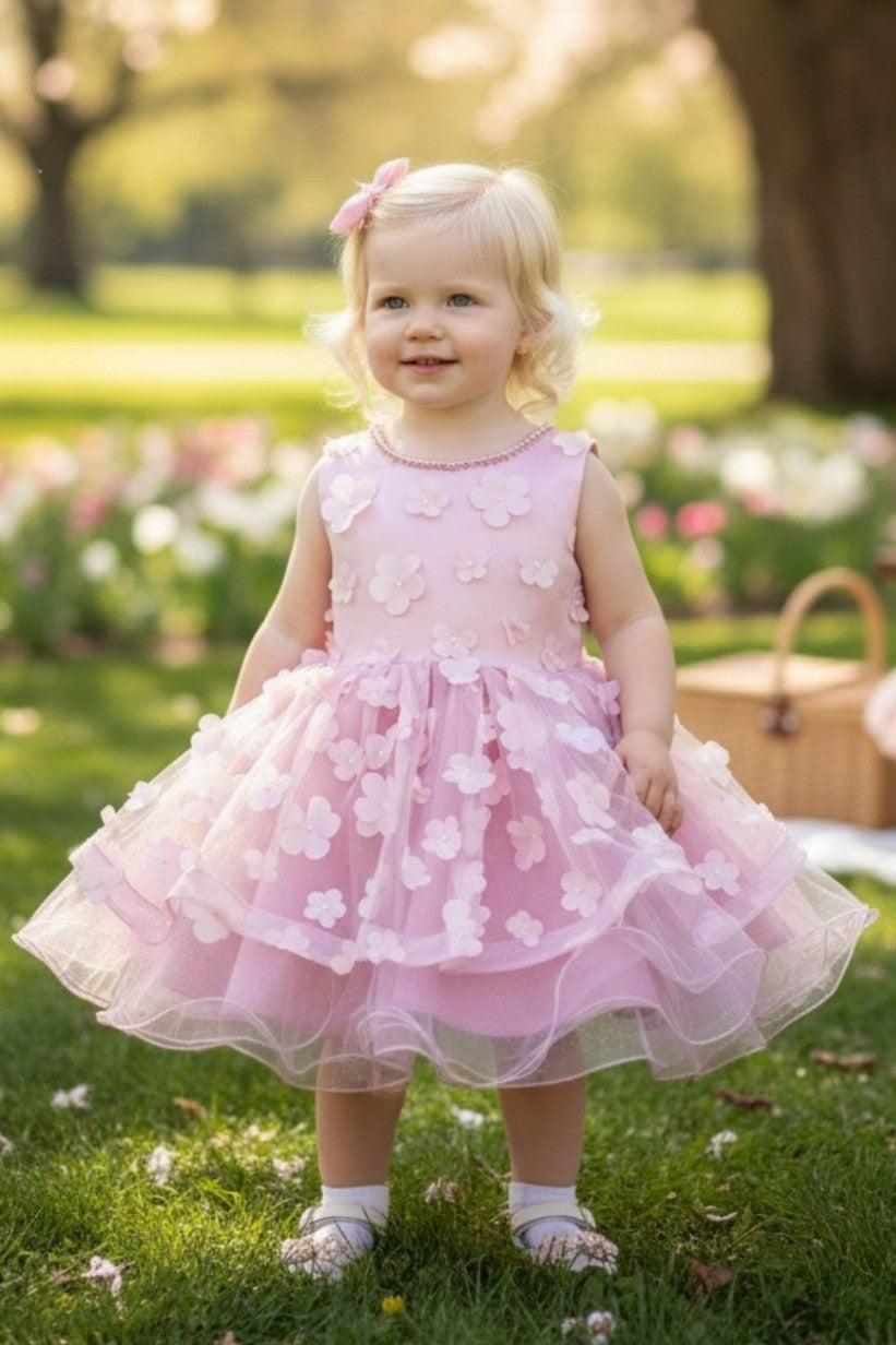 Jewel Knee-Length Tulle Flower Girl Ball Gown by Cinderella Couture 9170B