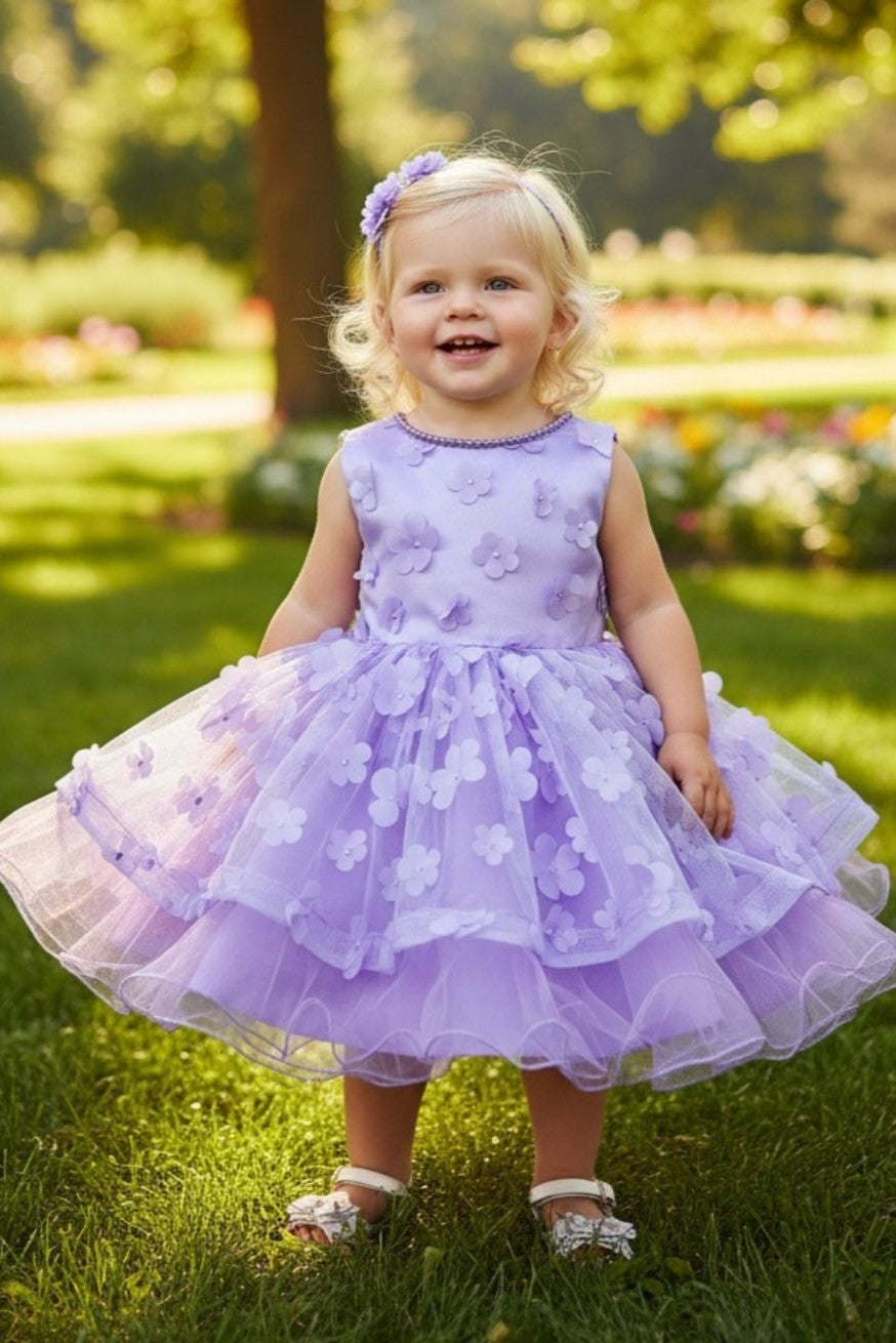 Jewel Knee-Length Tulle Flower Girl Ball Gown by Cinderella Couture 9170B