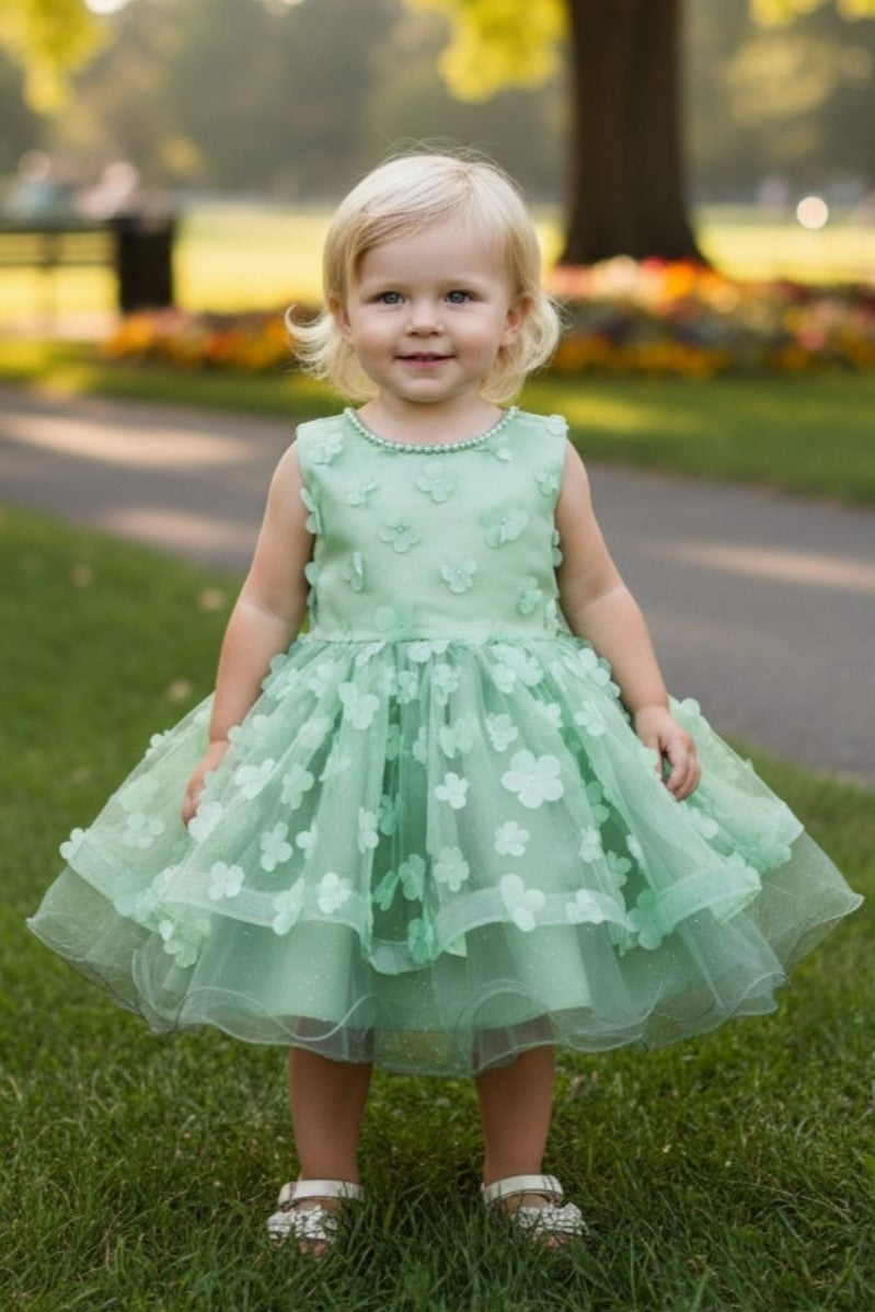 Jewel Knee-Length Tulle Flower Girl Ball Gown by Cinderella Couture 9170B