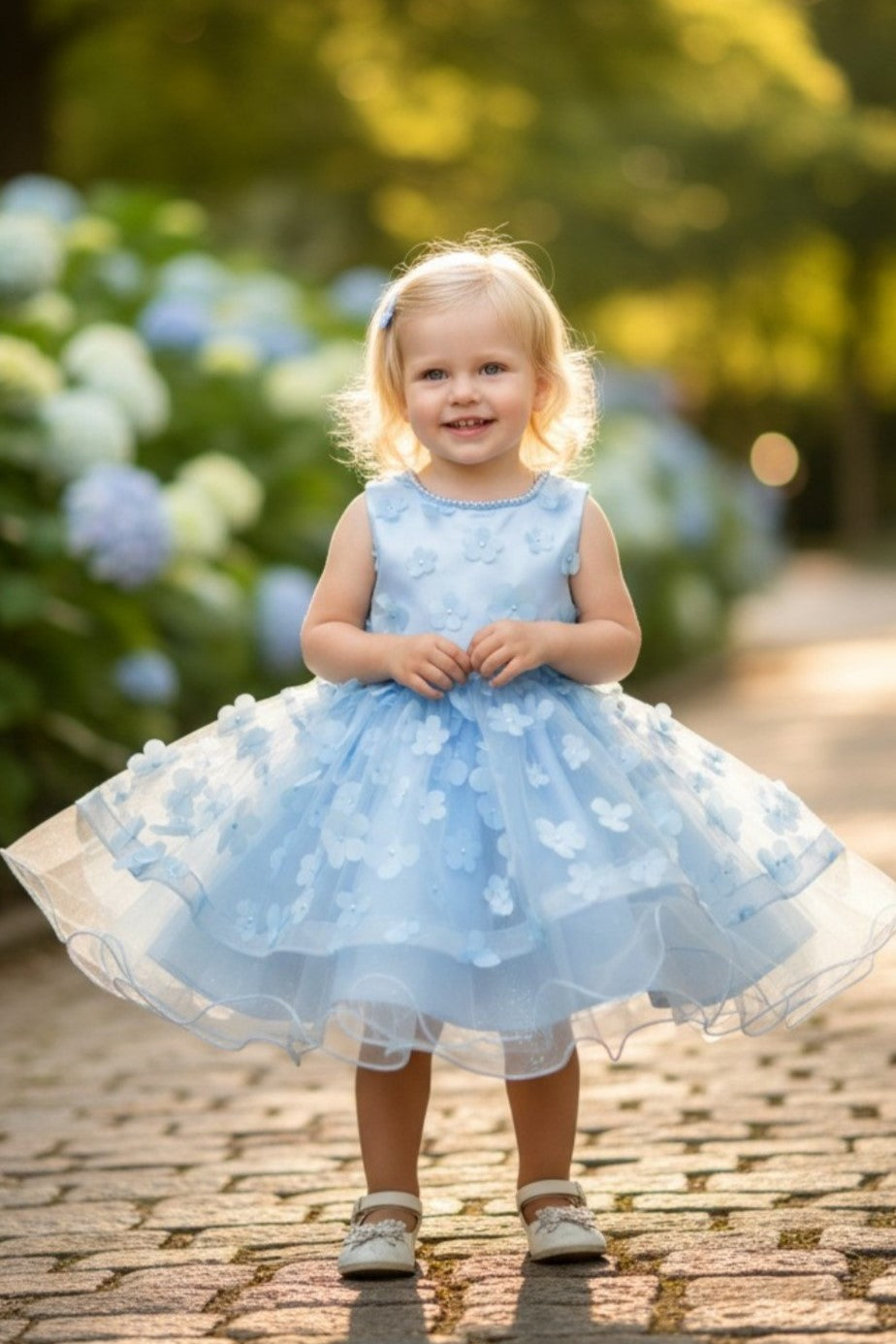 Jewel Knee-Length Tulle Flower Girl Ball Gown by Cinderella Couture 9170B