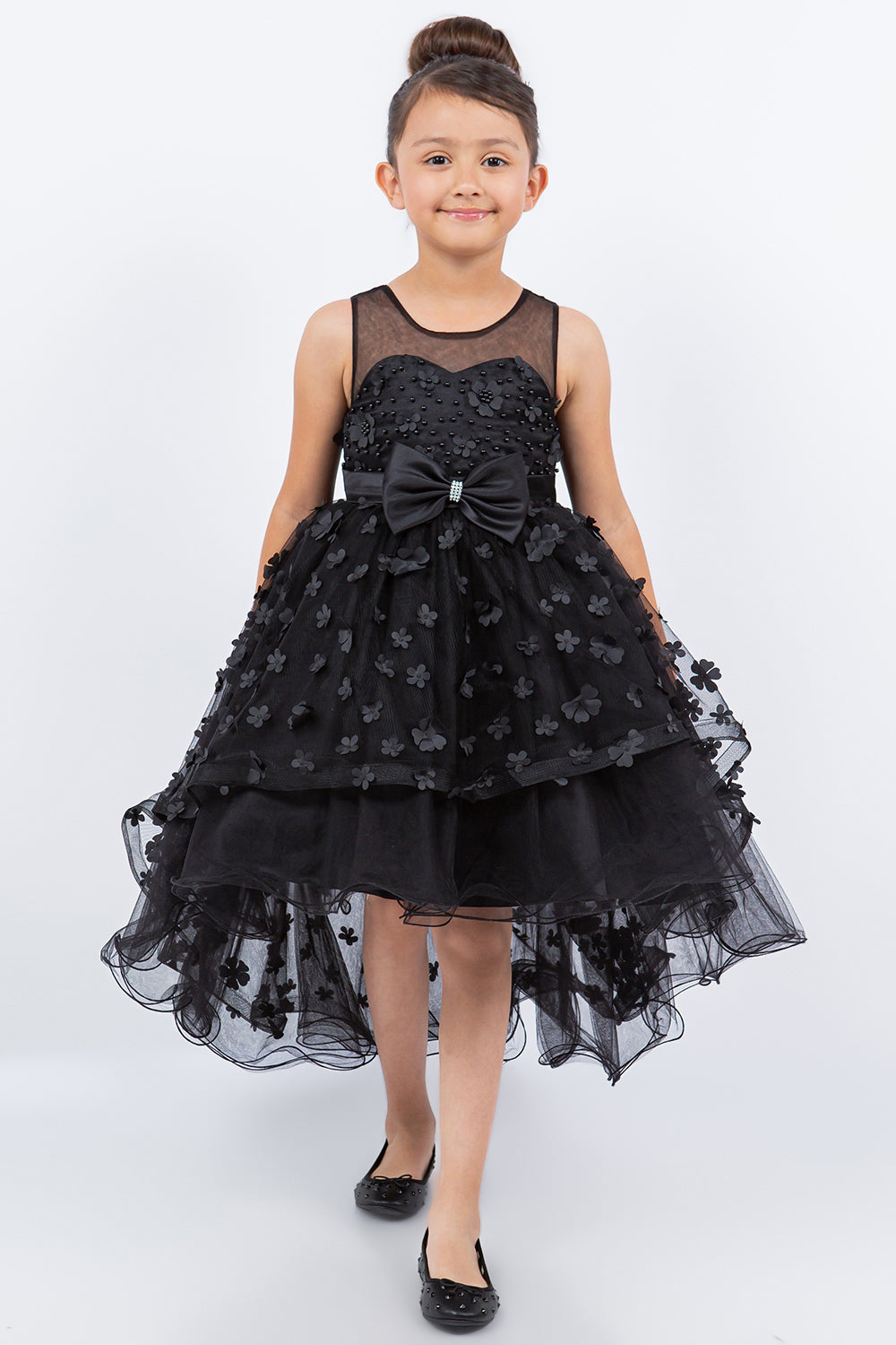Cinderella Couture 9170 A Line 3D Floral High Low Flower Dress