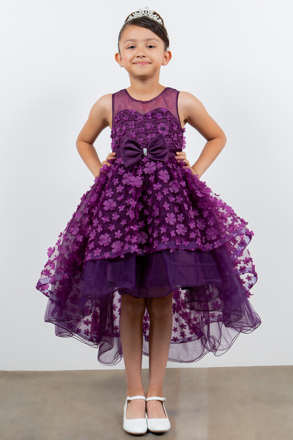 Cinderella Couture 9170 A Line 3D Floral High Low Flower Dress