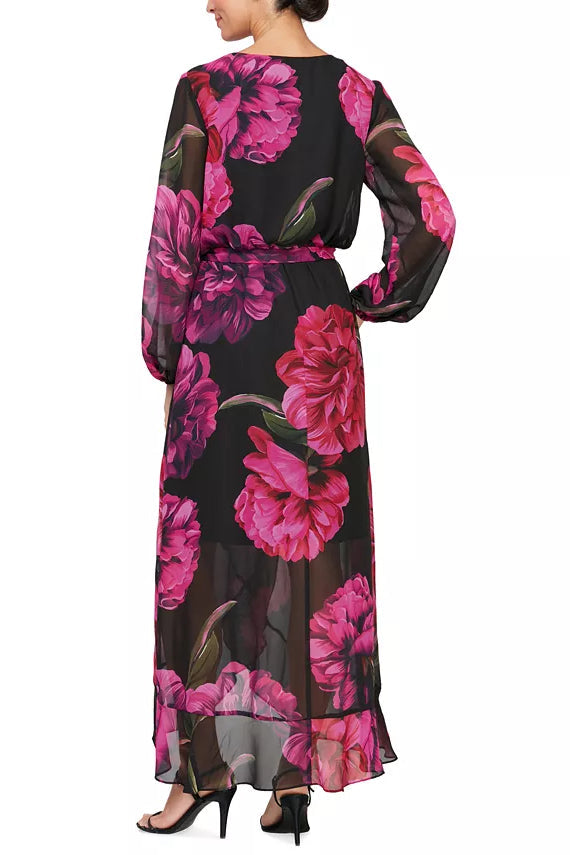 SL Fashions 9171954 Long Sleeve Floral Mother of the Bride Dress