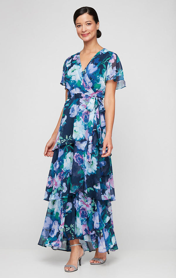 V-Neck Floor-Length Chiffon Formal A-Line Dress SL Fashions 9471997
