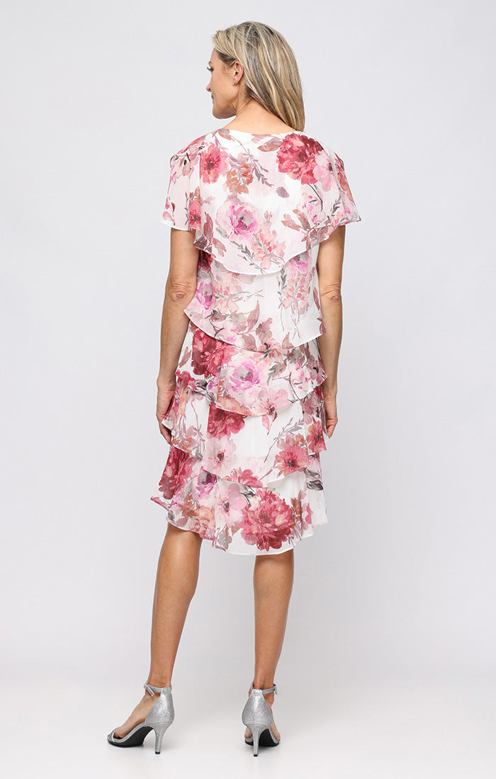 V-Neck Knee-Length Chiffon Occasion A-Line Dress SL Fashions 9472195