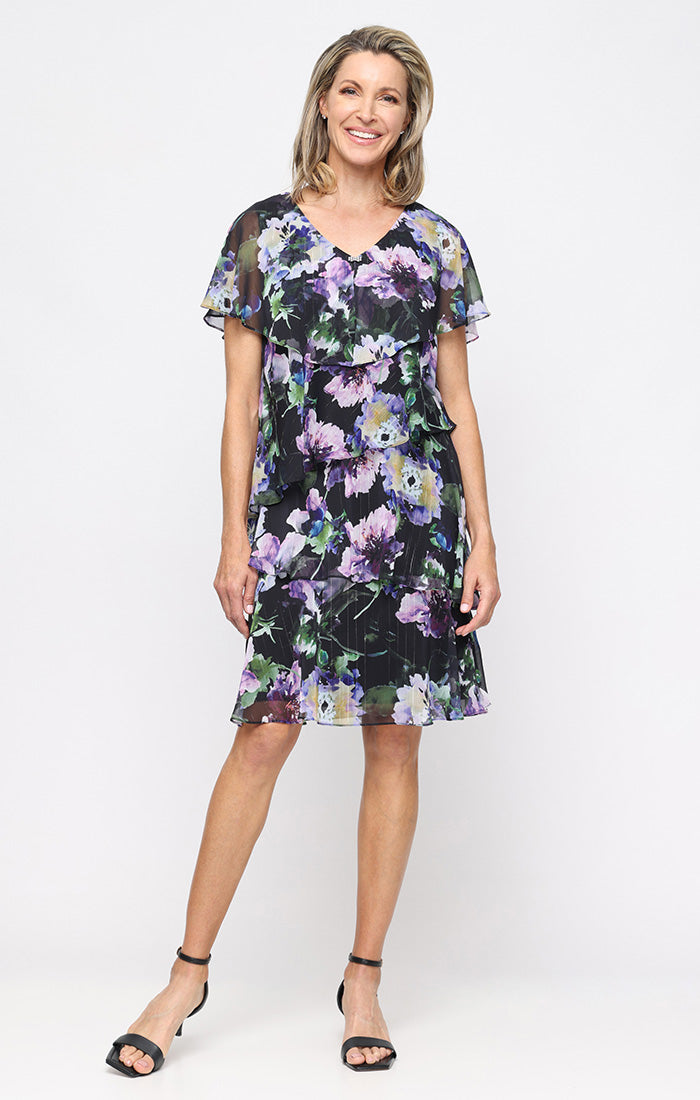 Square Neck Ankle-Length Chiffon Daytime Floral Maxi Dress SL Fashions  9172199 – The Dress Outlet