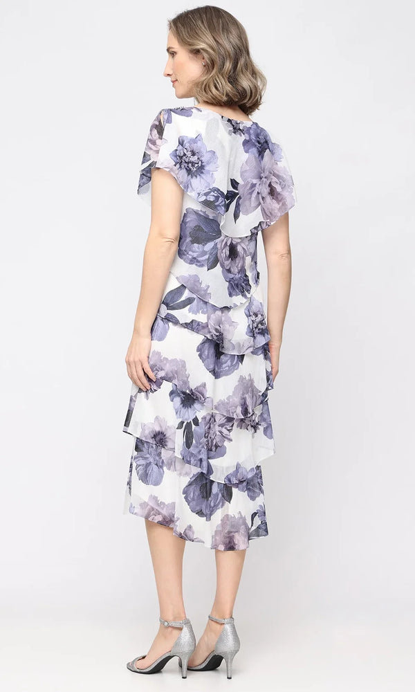 Allover Floral Tiered Dress SL Fashions 9172203