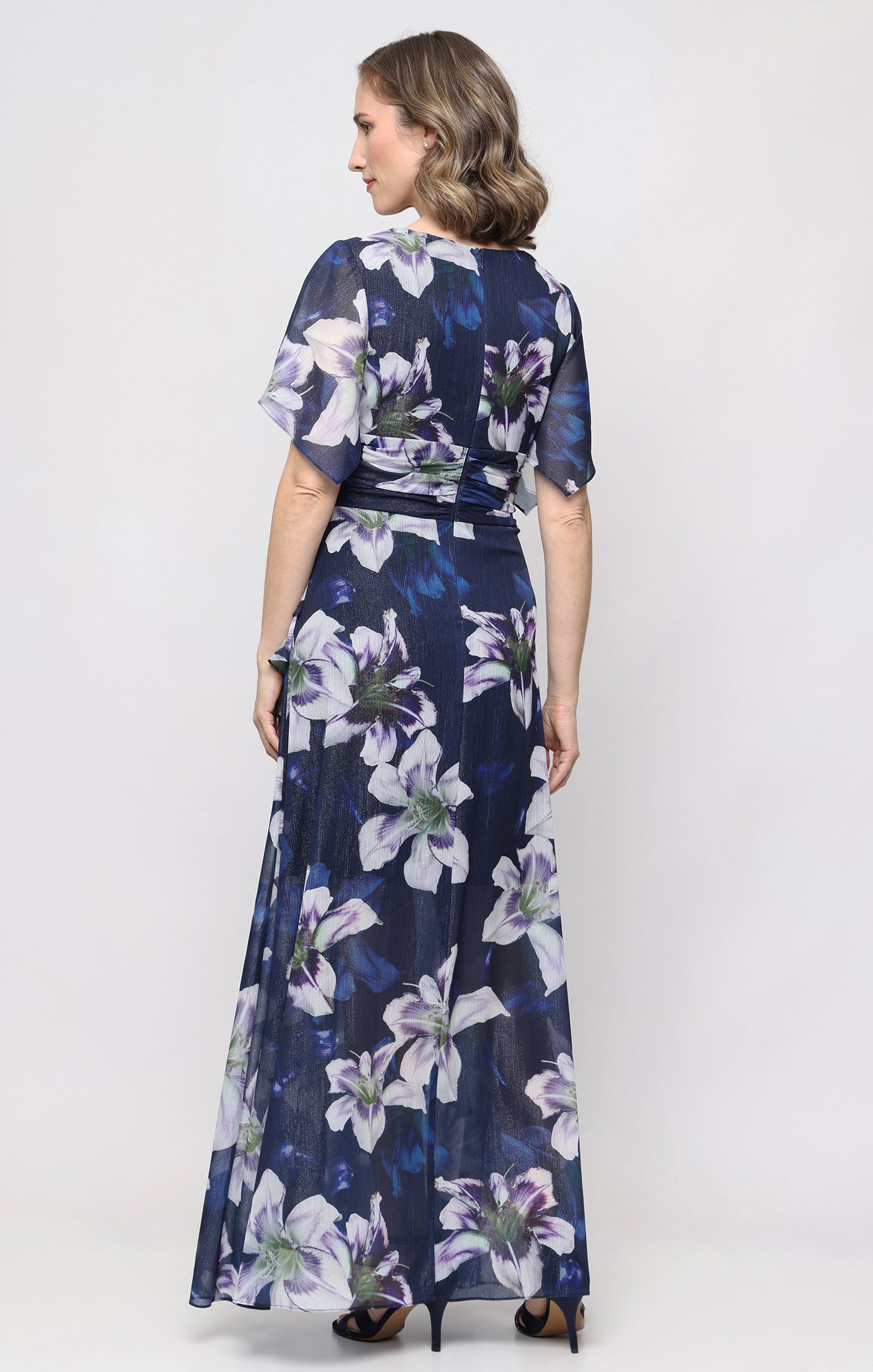 V-Neck Floor-Length Chiffon Formal A-Line Gown SL Fashions 9172215