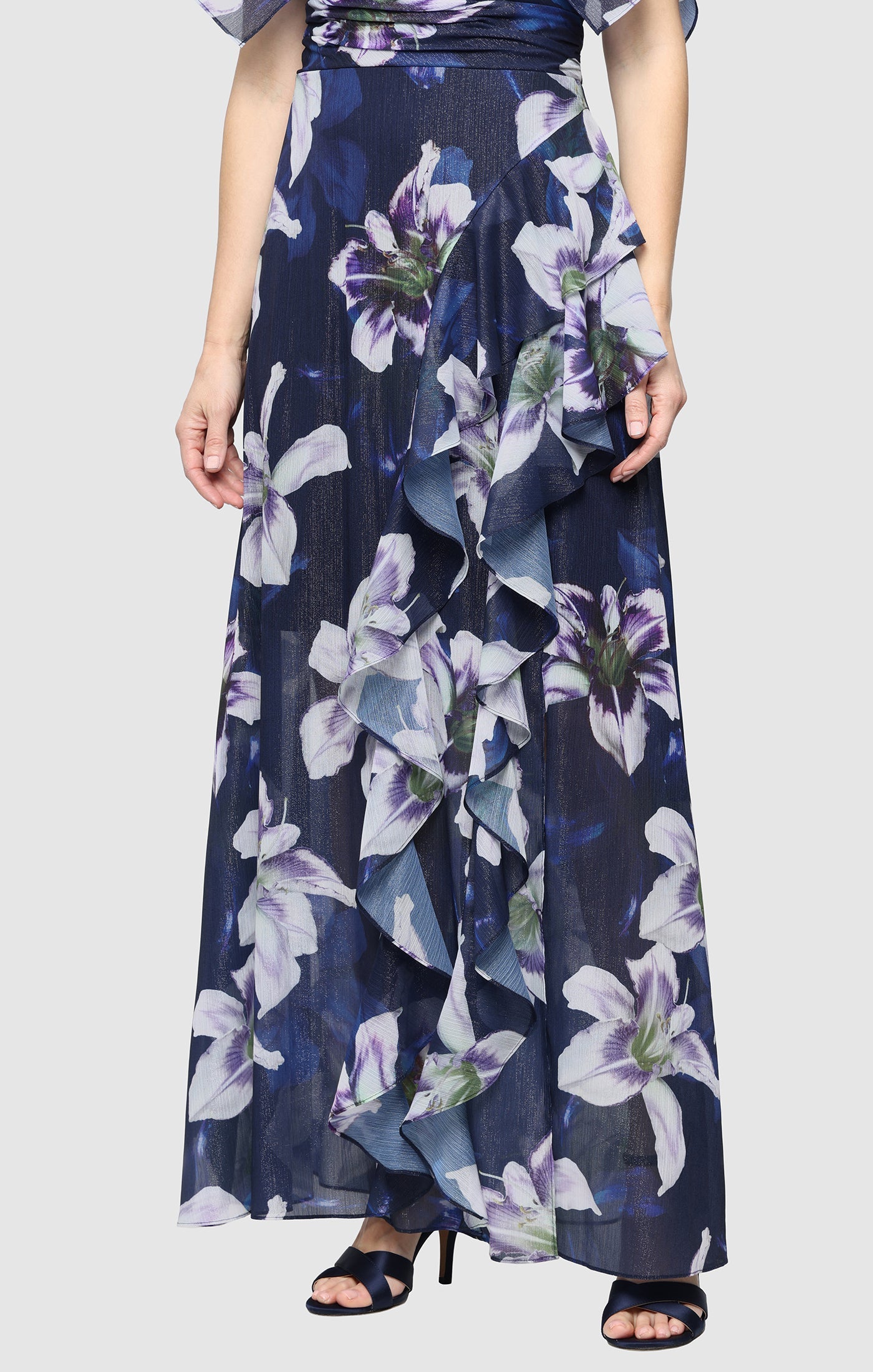 V-Neck Floor-Length Chiffon Formal A-Line Gown SL Fashions 9172215