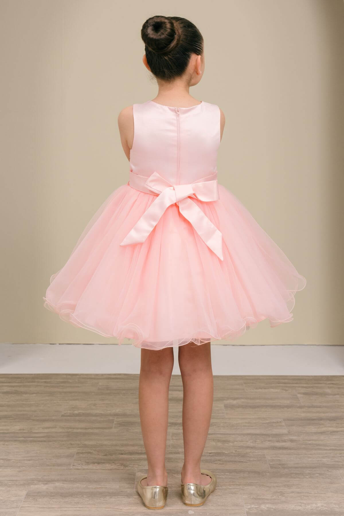 Blush Illusion Neck Short Tulle Special Occasion Dress with Floral Lace Appliques Cinderella Couture 9172
