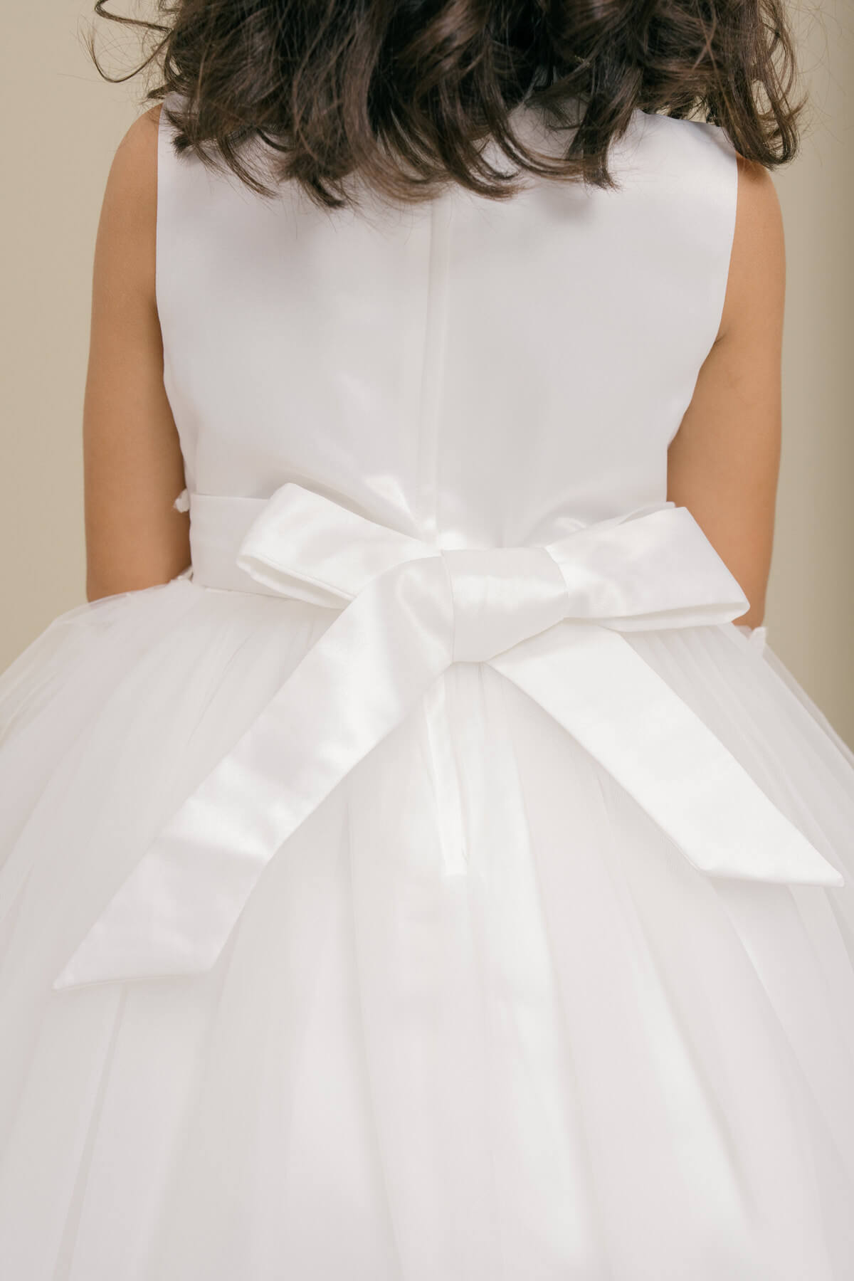 Off White Illusion Neck Short Tulle Special Occasion Dress with Floral Lace Appliques Cinderella Couture 9172