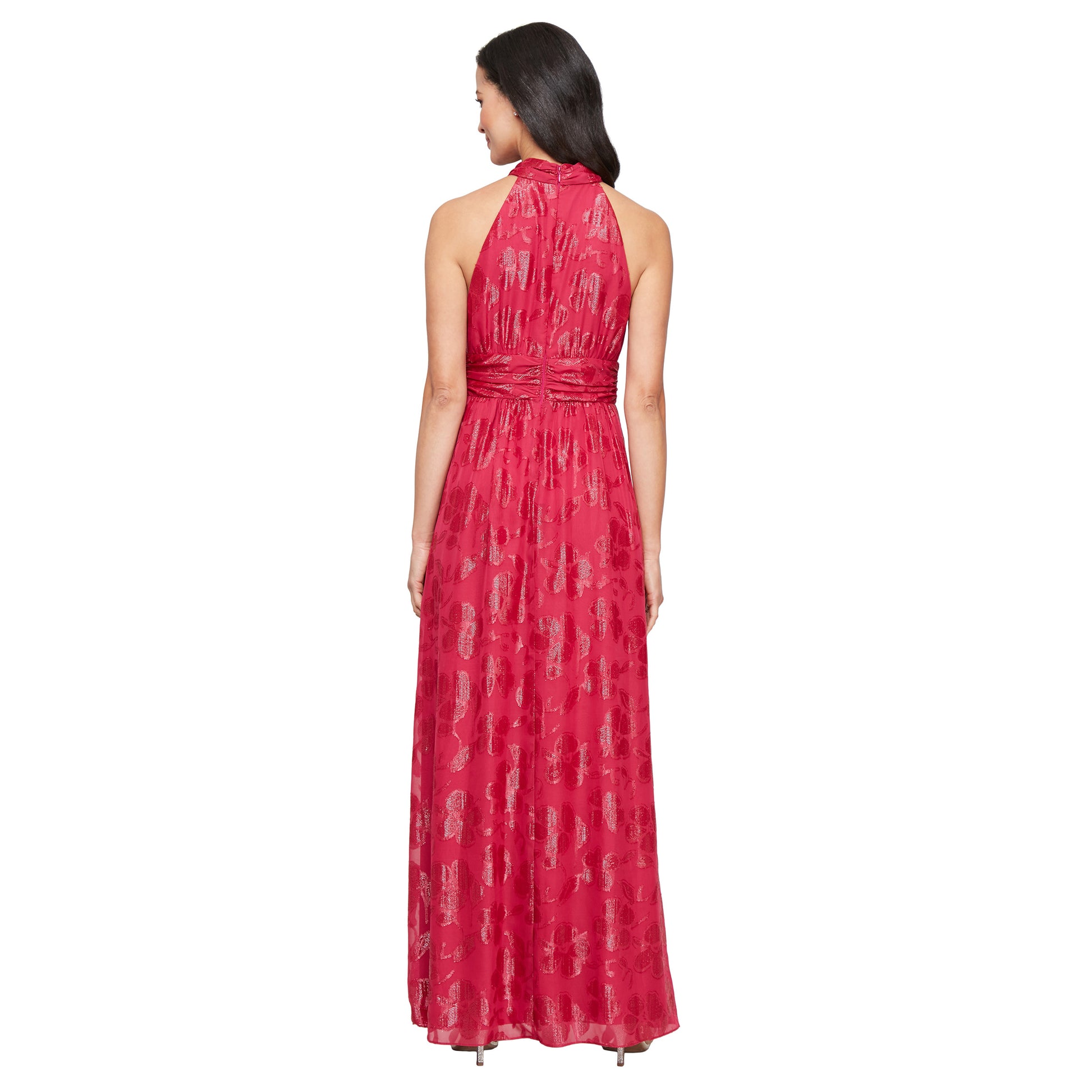 SL Fashions 9174119 Long Ruched Formal Evening Dress