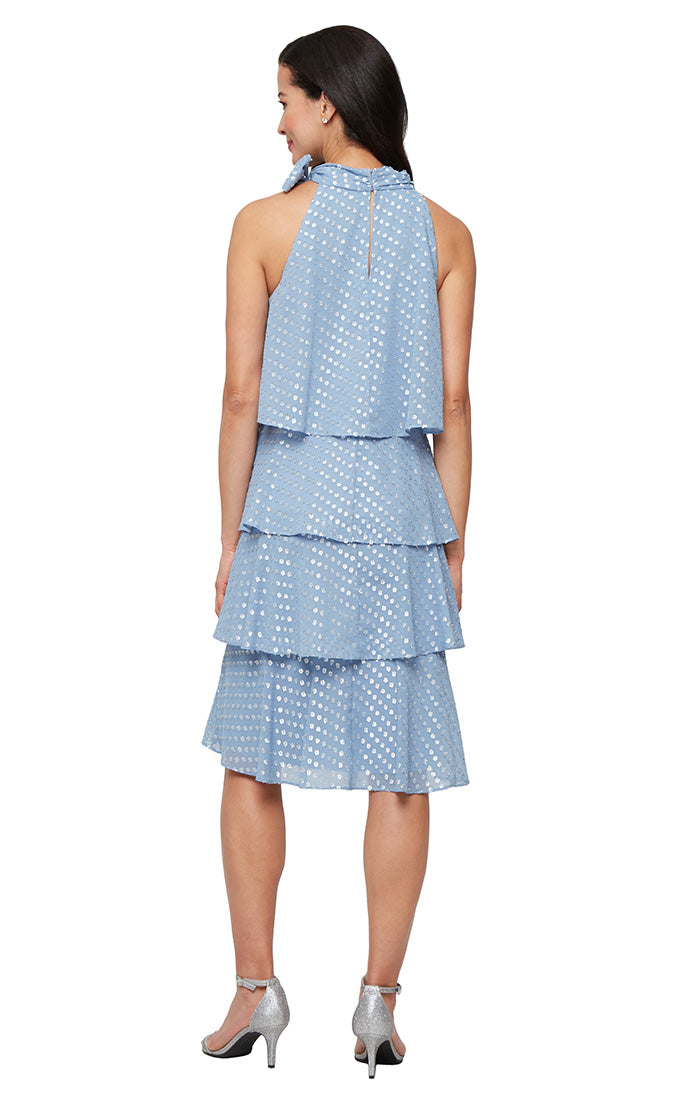SL Fashions 9174121 Short Layered Knee Length Cocktail Dress