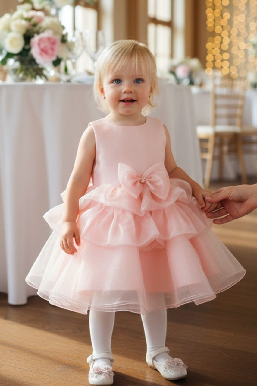 Jewel Knee-Length Organza Flower Girl Ball Gown Cinderella Couture 9174B