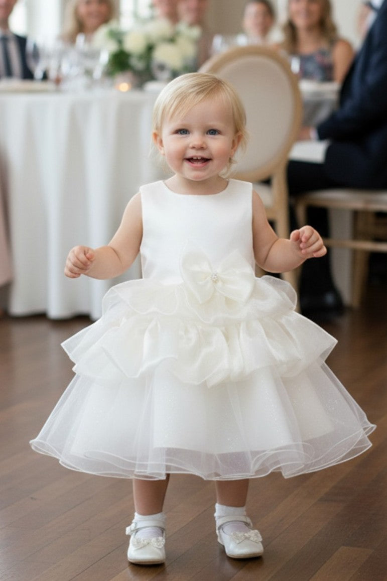 Jewel Knee-Length Organza Flower Girl Ball Gown Cinderella Couture 9174B