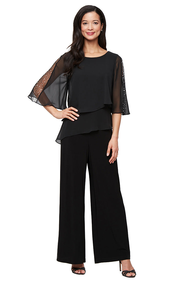 SL Fashions 9277537 Long Mother of the Bride Petite Jumpsuit