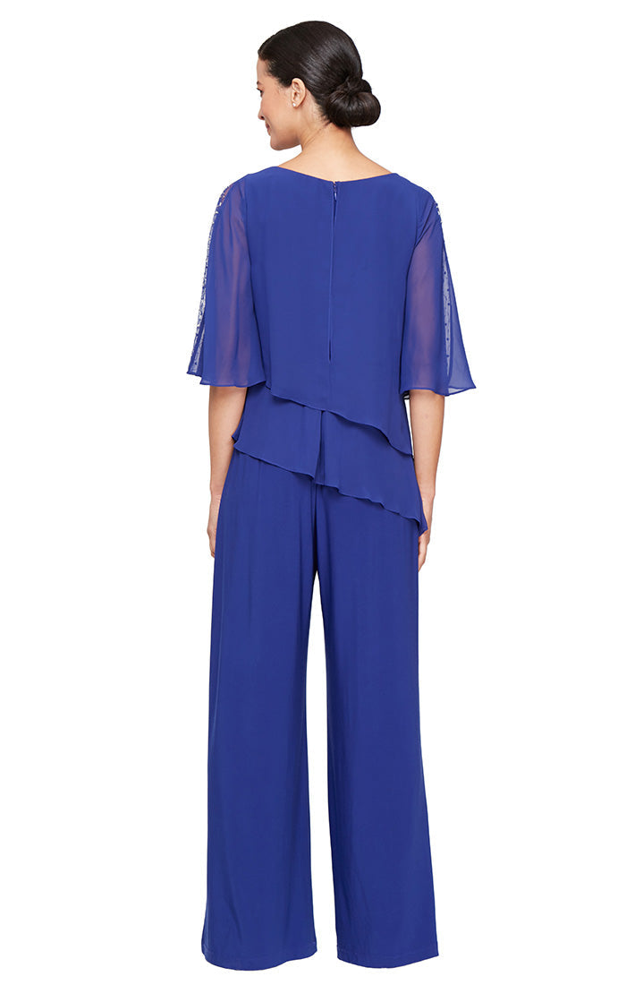 SL Fashions 9277537 Long Mother of the Bride Petite Jumpsuit