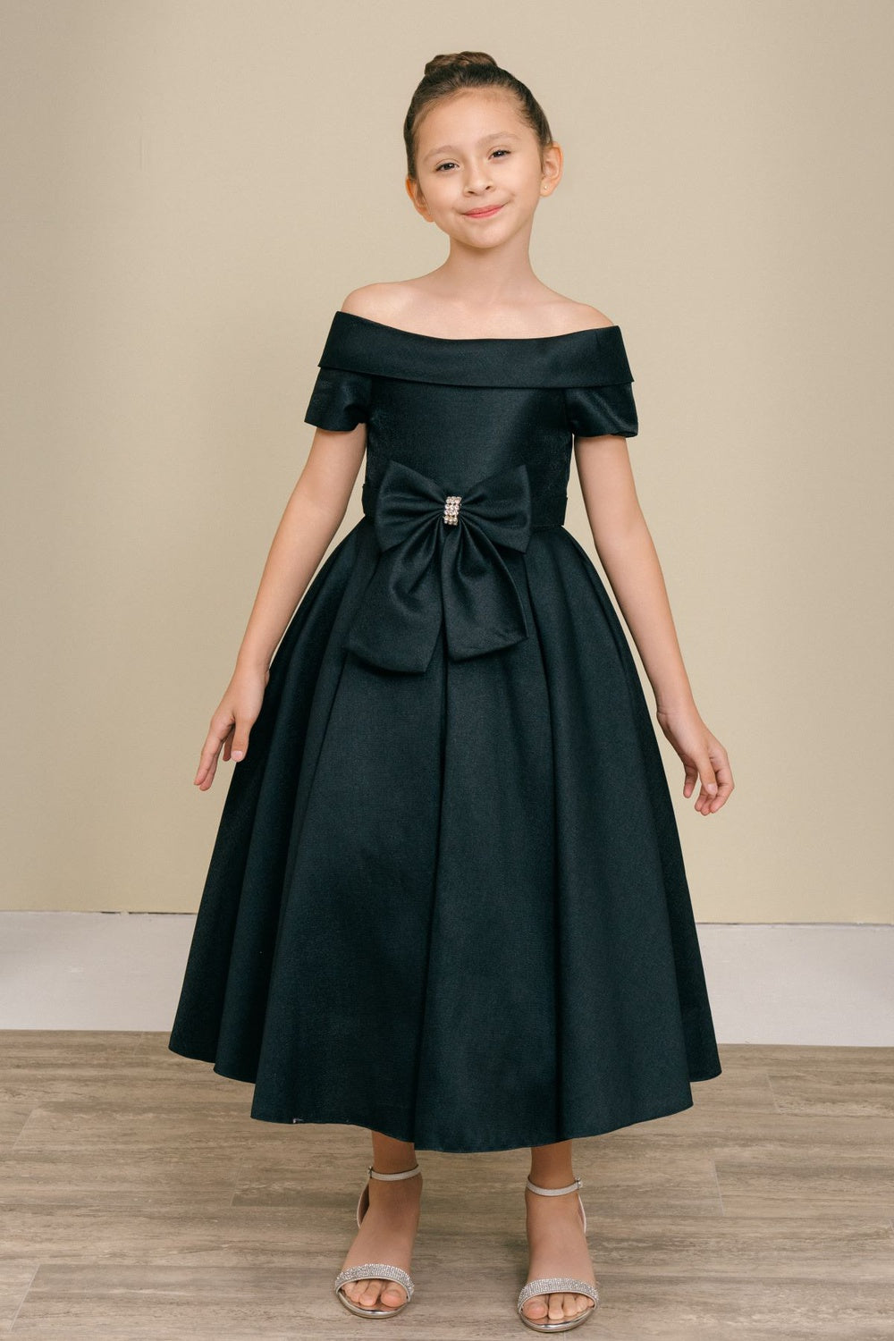 Flower Girl Dresses Midi A Line Ball Gown Flower Girl Dress Black