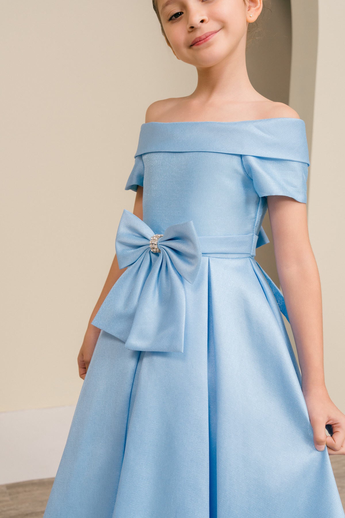 Flower Girl Dresses Midi A Line Ball Gown Flower Girl Dress Blue