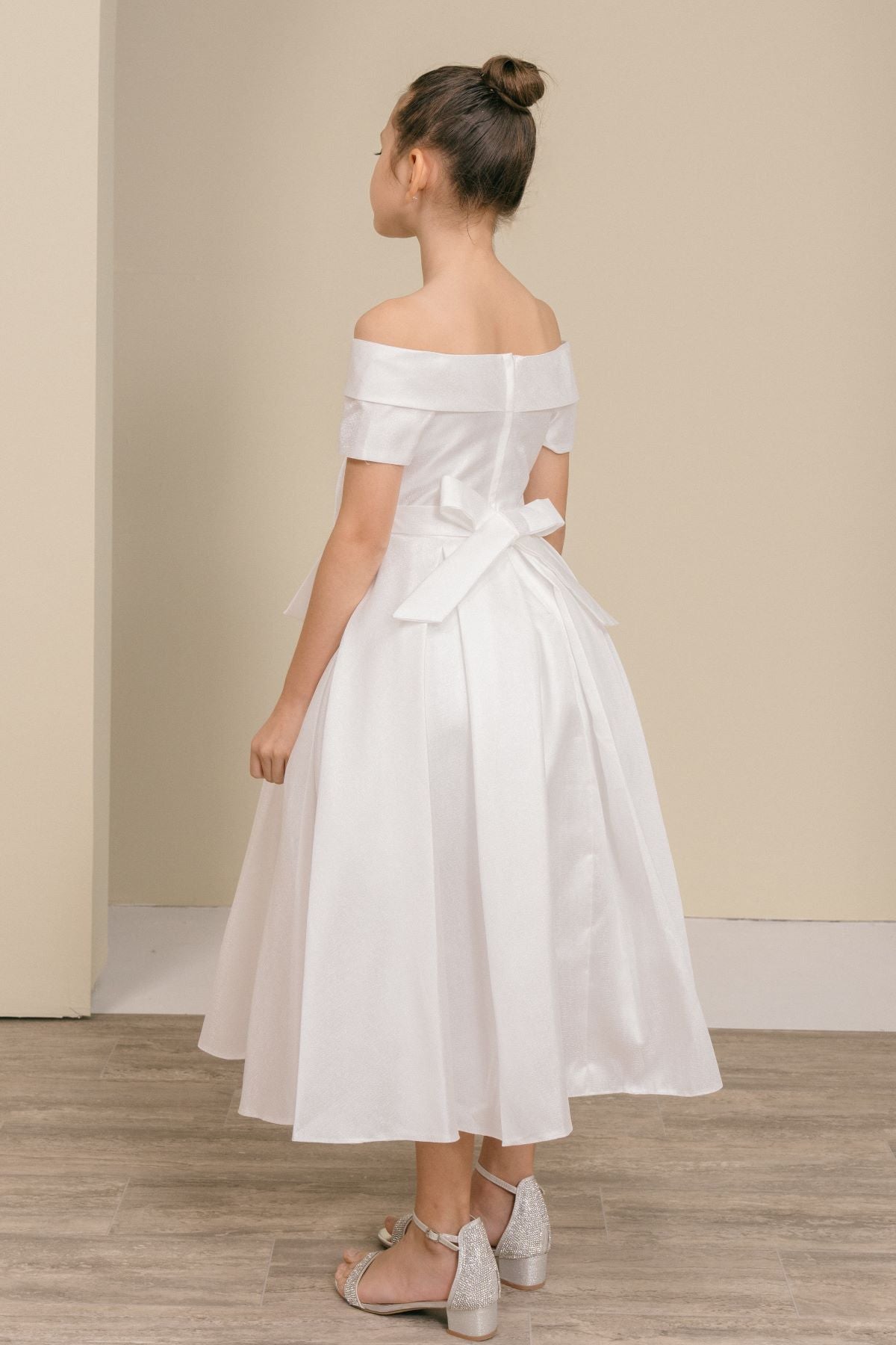 Flower Girl Dresses Midi A Line Ball Gown Flower Girl Dress White