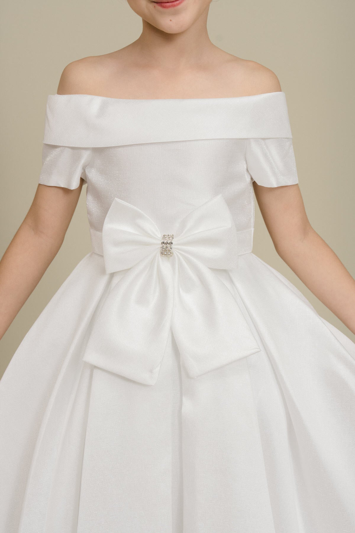 Flower Girl Dresses Midi A Line Ball Gown Flower Girl Dress White