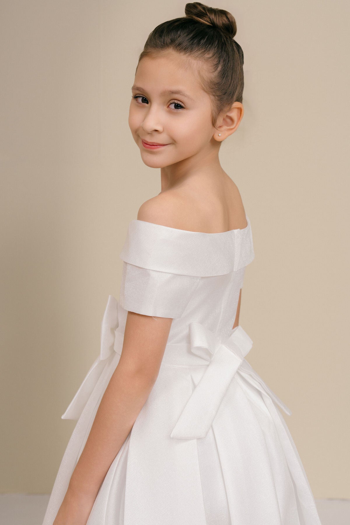 Flower Girl Dresses Midi A Line Ball Gown Flower Girl Dress White