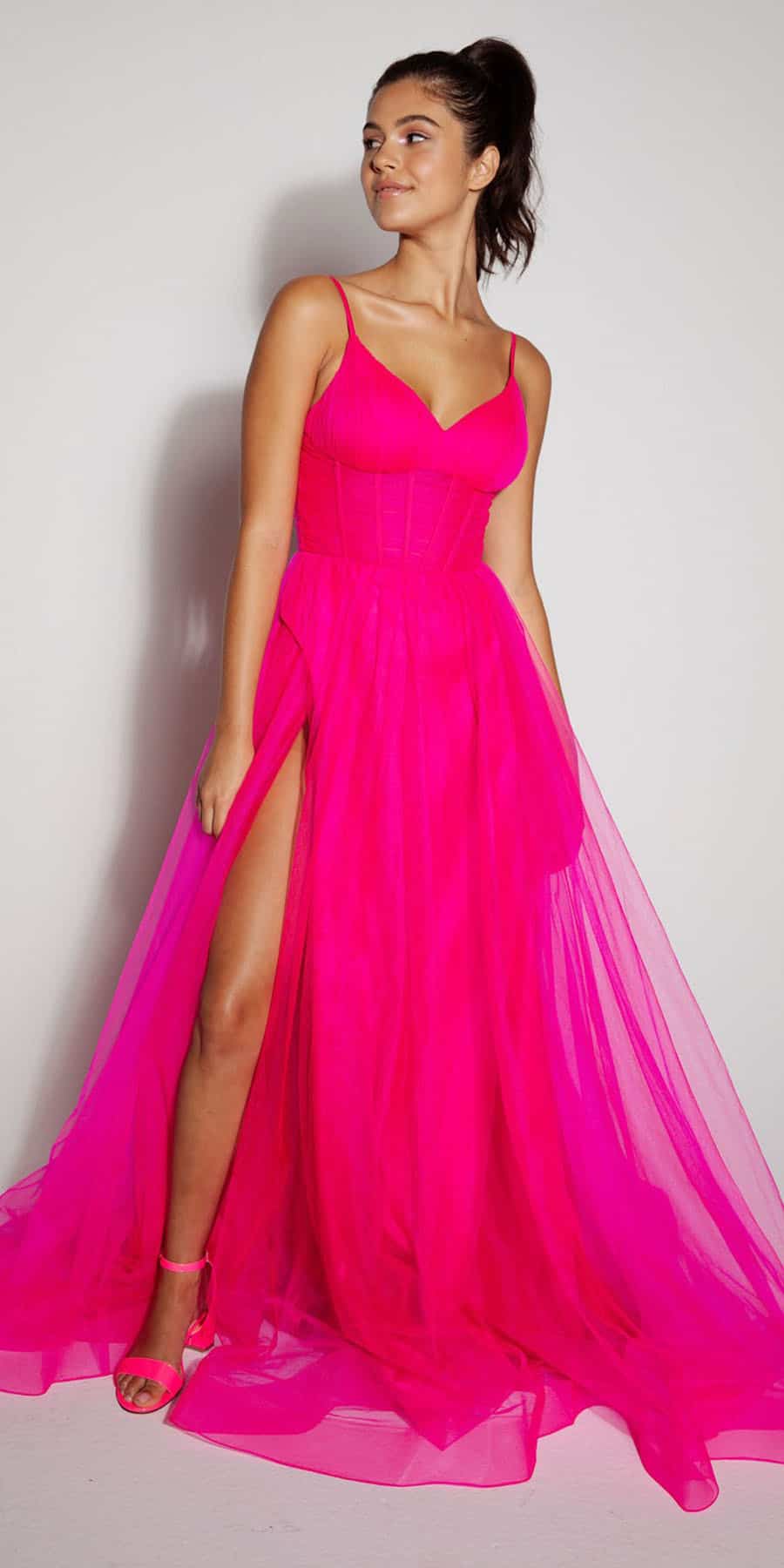 Prom Dresses Long A Line Corset Formal Prom Dress Eureka Fashion 9177 Hot Magenta