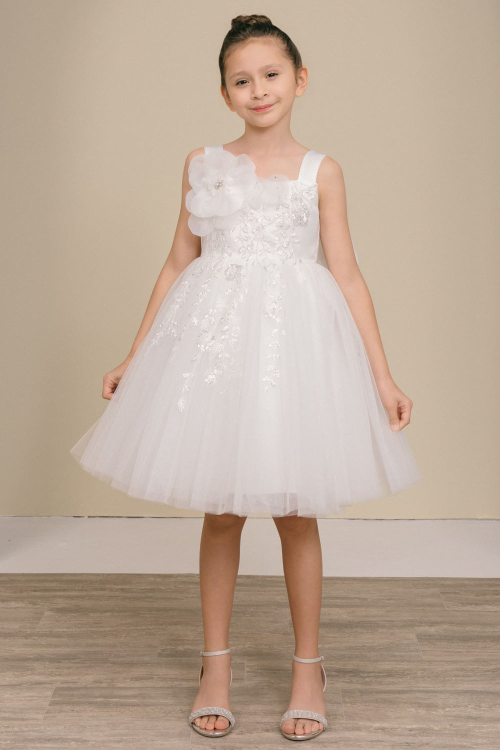 Flower Girl Dresses Floral A Line Short Homecoming Flower Girl Dress White
